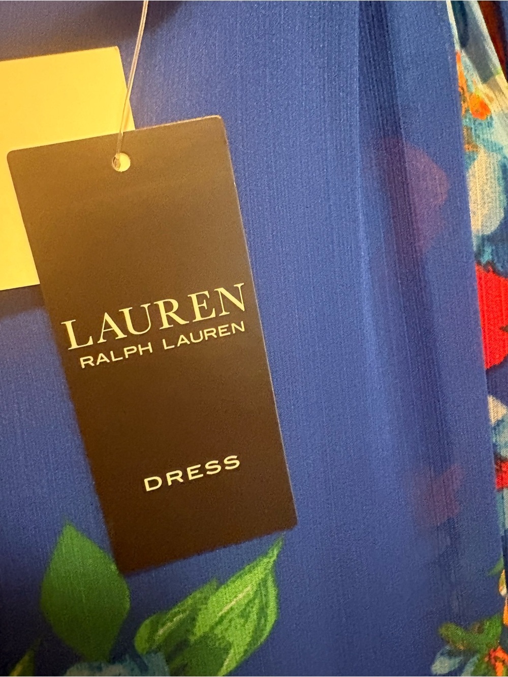 Ralph Lauren Royal Blue Floral High-Low Maxi Dress - Picture 7 of 8
